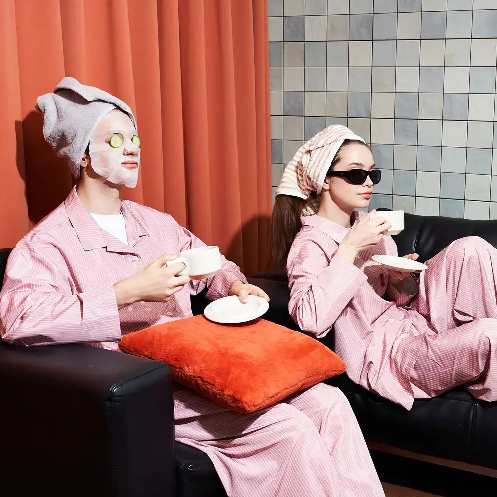 Furless pajamas[Long] - Pink Stripe